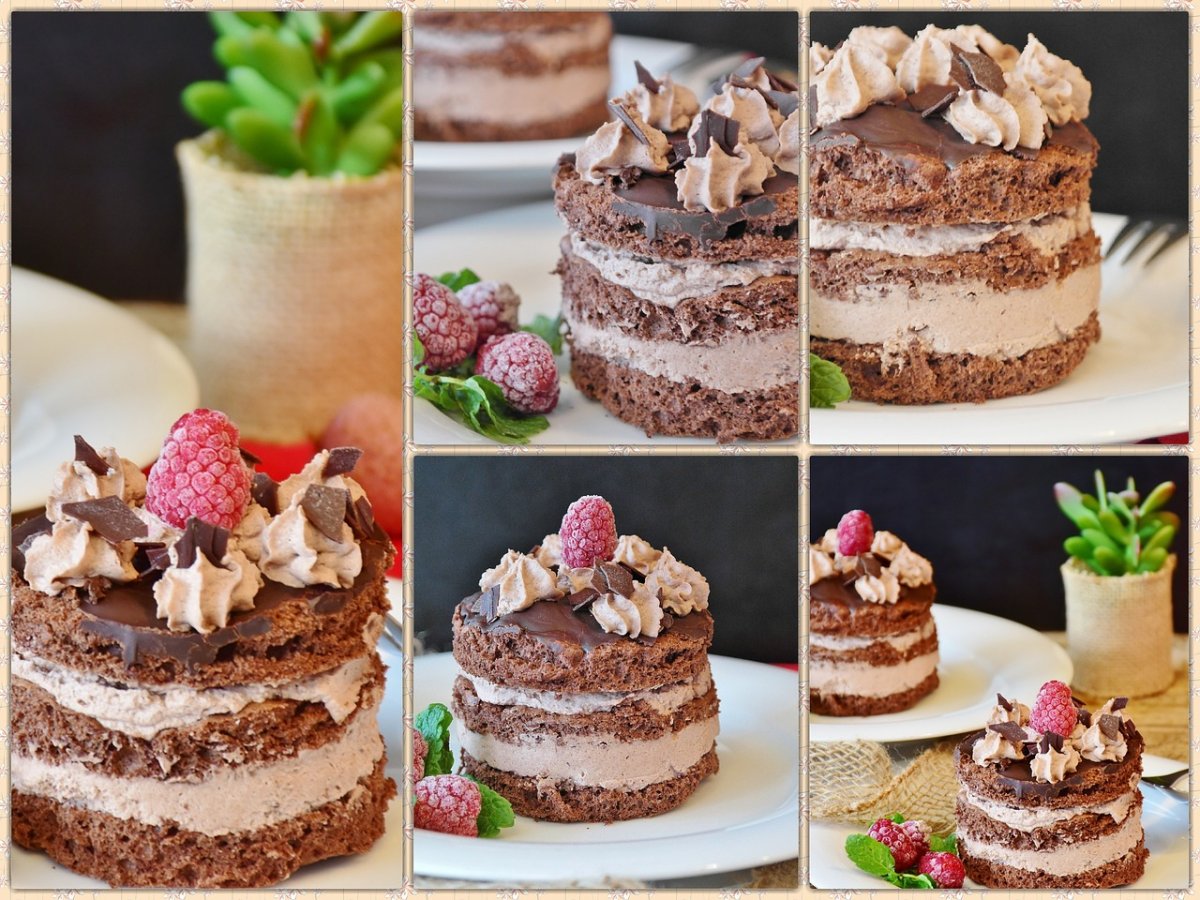 Mini tort de ciocolata cu crema si zmeura - un desert elegant si savuros